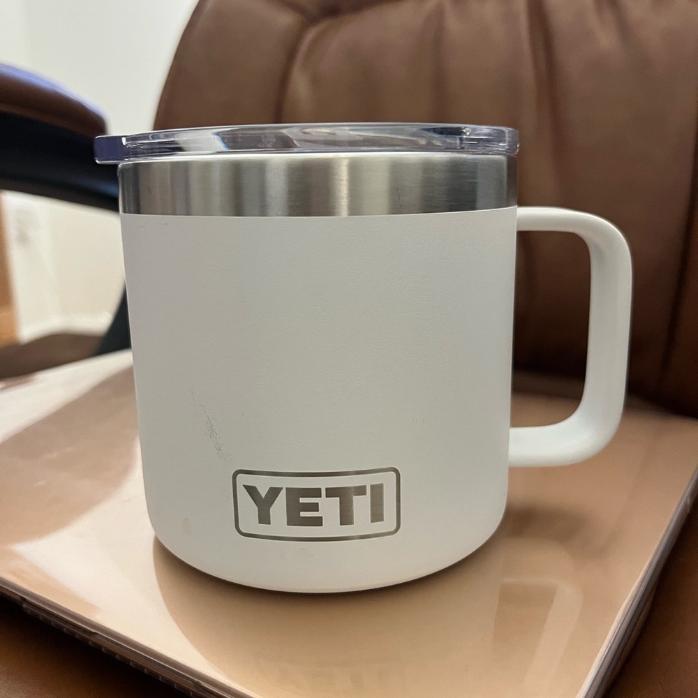 YETI White and Silver Mug